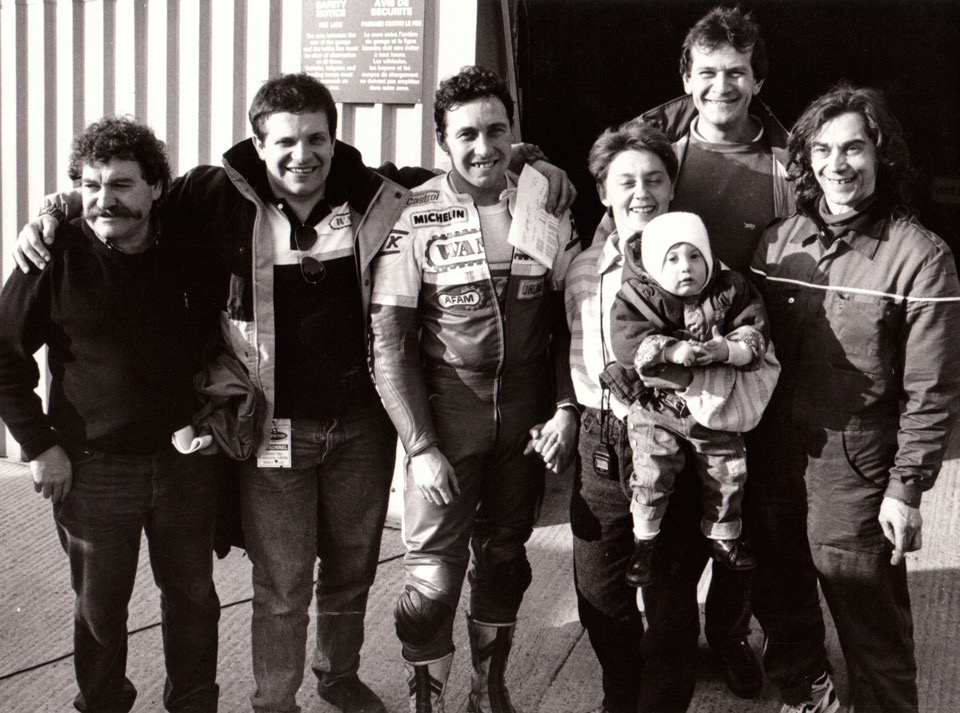> Max, Jean, Ren&eacute;, Colette, Marie, Charly et Bernard &agrave; Donnington 1989